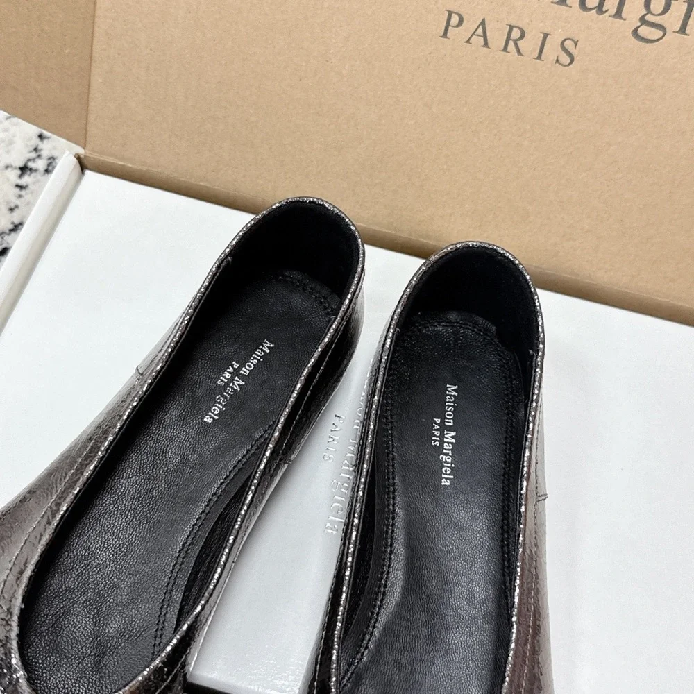 Maison Martin Margiela Metallic Bronze Tabi Leather Flats